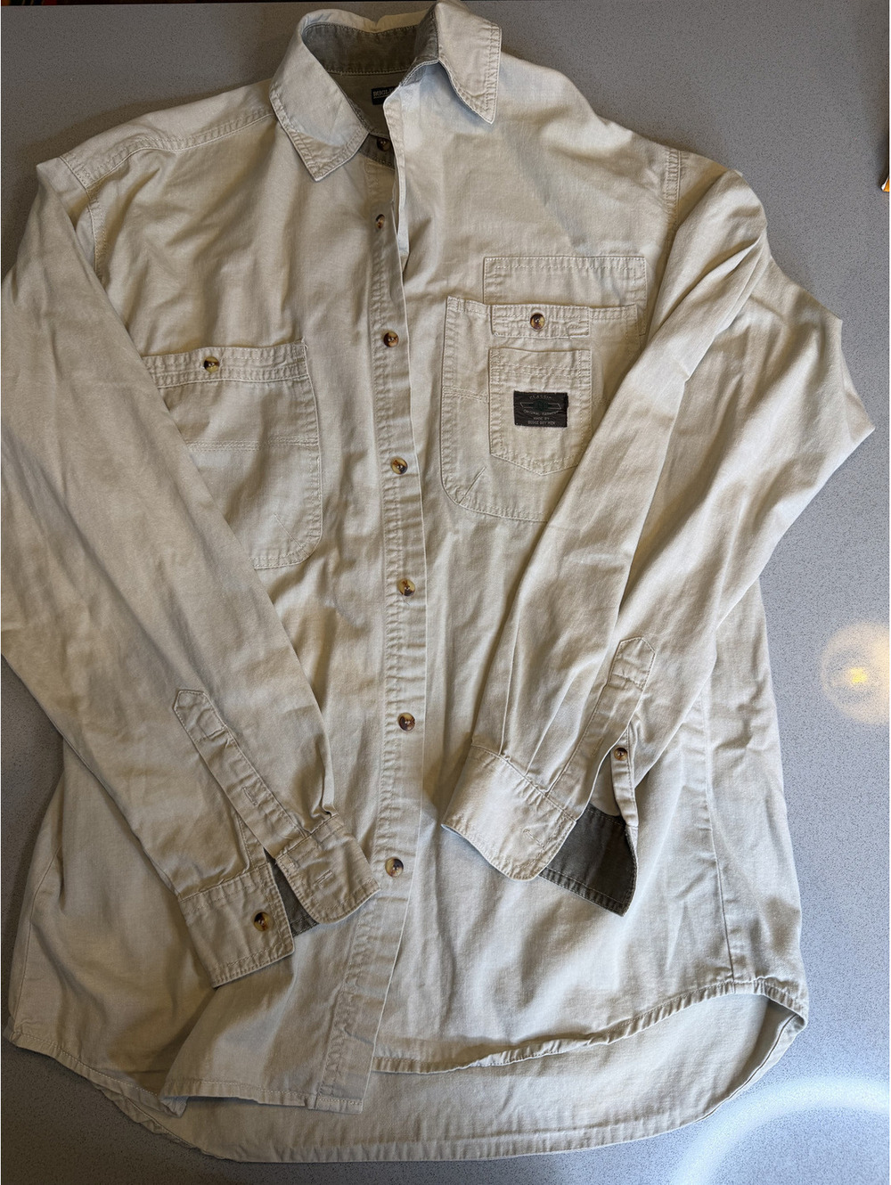 Vintage Bugle Boy Mens Classic Large 100% Cotton Beige